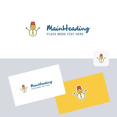 Kardan adam vektör logo kartvizit şablonu ile. Zarif kurumsal kimlik. -Vektör