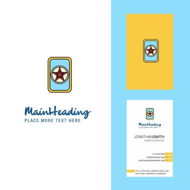 Oyun Logo yaratıcı ve kartvizit kart. dikey tasarlamak vektör