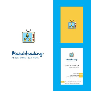 Televizyon yaratıcı Logo ve kartvizit. dikey tasarlamak vektör