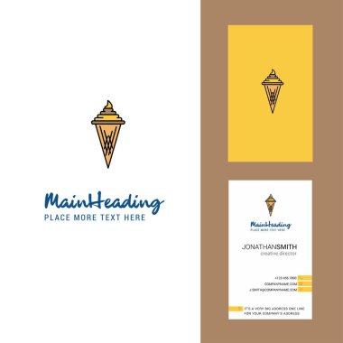 Buz krem yaratıcı Logo ve kartvizit. dikey tasarlamak vektör