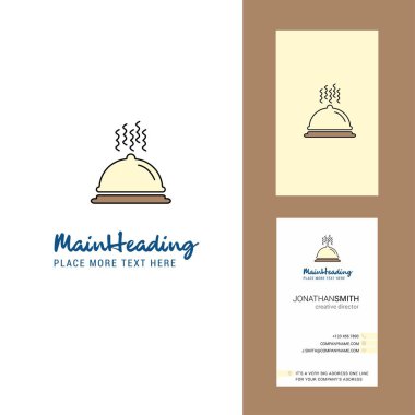 Çanak yaratıcı Logo ve kartvizit. dikey tasarlamak vektör