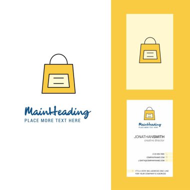Alışveriş çantası yaratıcı Logo ve kartvizit. dikey tasarlamak vektör