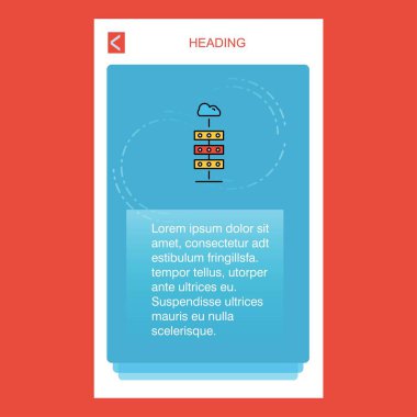 Bulut bilgi işlem mobil dikey banner tasarım tasarımı. Vektör