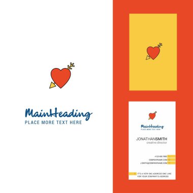 Kalp yaratıcı Logo ve kartvizit. dikey tasarlamak vektör