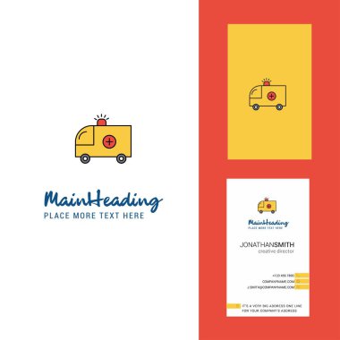 Ambulans yaratıcı Logo ve kartvizit. dikey tasarlamak vektör