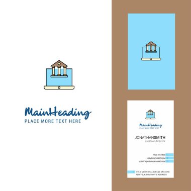 Emlak Web sitesi Logo yaratıcı ve kartvizit. dikey tasarlamak vektör