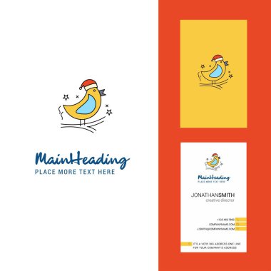Kuş yaratıcı Logo ve kartvizit. dikey tasarlamak vektör