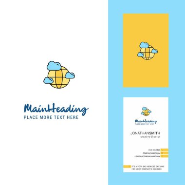 Yaratıcı Logo ve kartvizit küre. dikey tasarlamak vektör