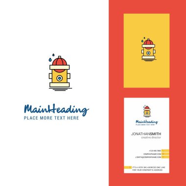 Hidrant yaratıcı Logo ve kartvizit. dikey tasarlamak vektör