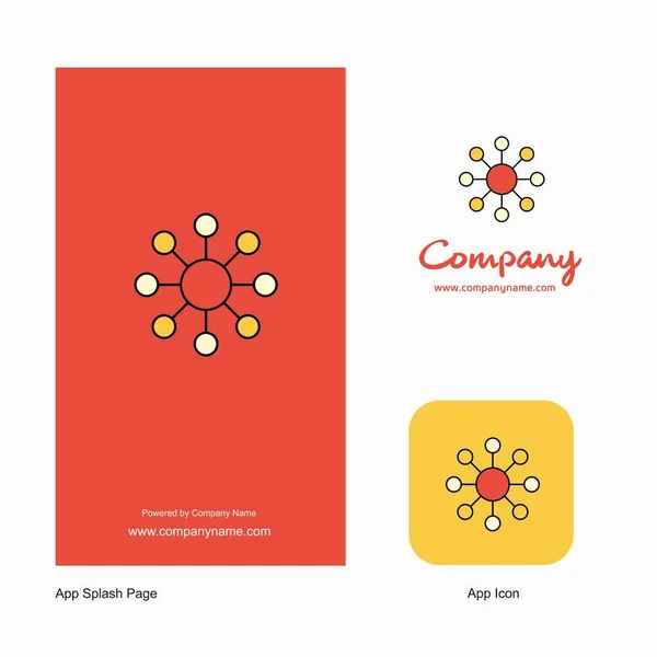 Εταιρεία Δίκτυο Εικονίδιο App Λογότυπο Και Splash Σελίδα Σχεδιασμός Δημιουργική — Διανυσματικό Αρχείο