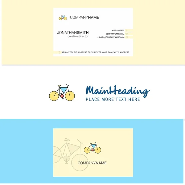 Beautiful Cycle Logo Business Card Vertical Design Vector — Stock Vector