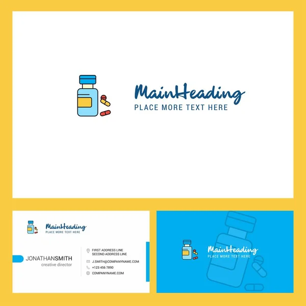 Medizin Logo Design Mit Slogan Vorder Und Rückseite Visitenkartenvorlage Vektor — Stockvektor