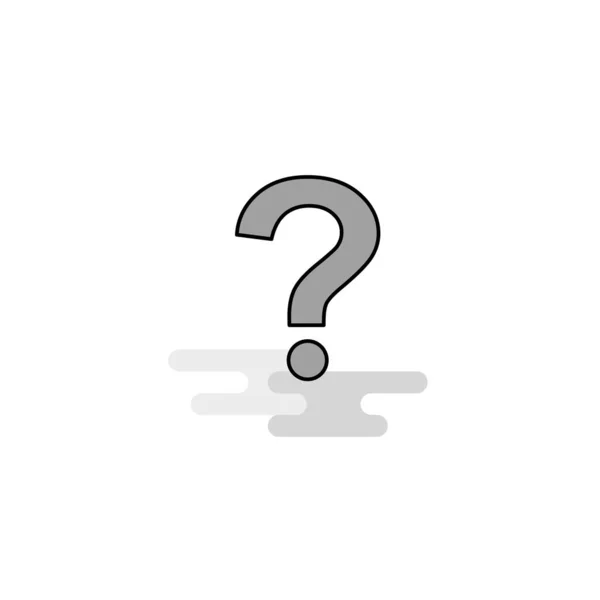 Question Mark Web Icon Flat Line Filled Gray Icon Vector — Stock Vector
