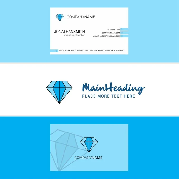 Schönes Diamant Logo Und Visitenkarte Vertikaler Designvektor — Stockvektor