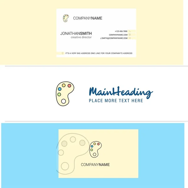 Beautiful Paint Tray Logo Business Card Vertical Design Vector — Stock Vector