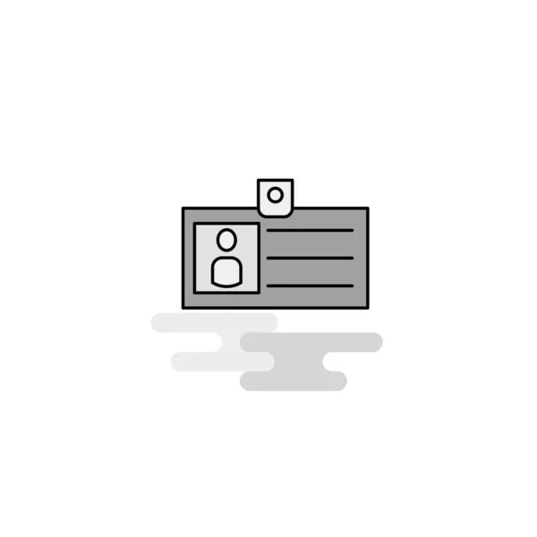 Tarjeta Identificación Web Icon Línea Plana Llena Vectores Grises Icono — Archivo Imágenes Vectoriales