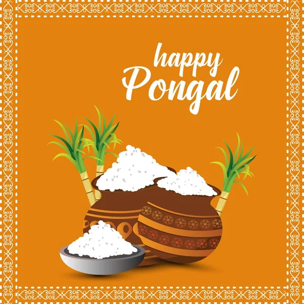 Happy Pongal Background Illustration Vectorielle — Image vectorielle