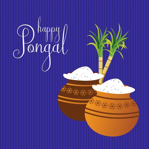 Happy Pongal Background Ilustração Vetorial — Vetor de Stock