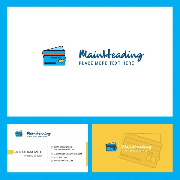 Design Logotipo Cartão Crédito Com Tagline Front Back Busienss Card — Vetor de Stock