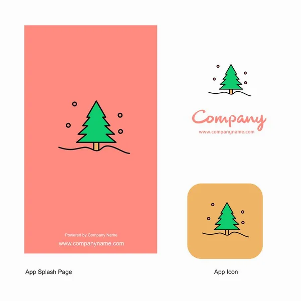 Ikonę Aplikacji Christmas Tree Firmy Logo Projekt Strony Splash Elementy — Wektor stockowy