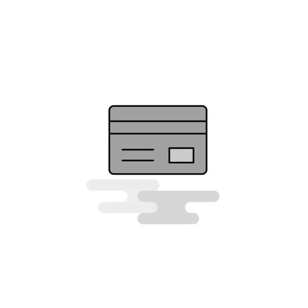 Kreditkarten Web Symbol Flache Linie Gefüllt Mit Grauen Symbolen Vektor — Stockvektor
