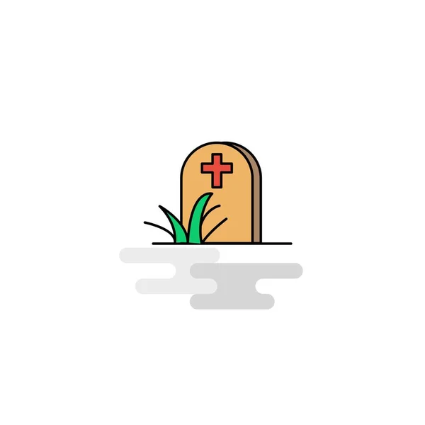 Flat Grave Icon Vetor —  Vetores de Stock