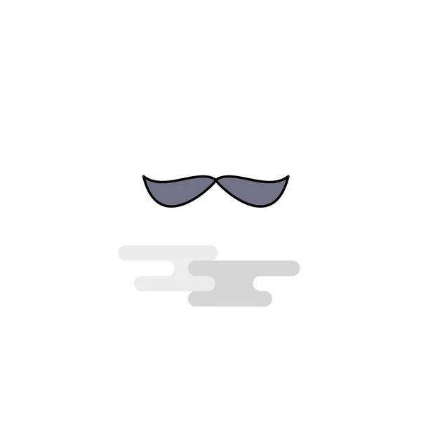 Flat Mustache Icon Vector — Stock Vector