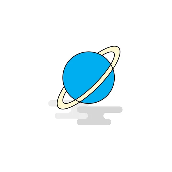 Икона Плоской Планеты Вектор — стоковый вектор