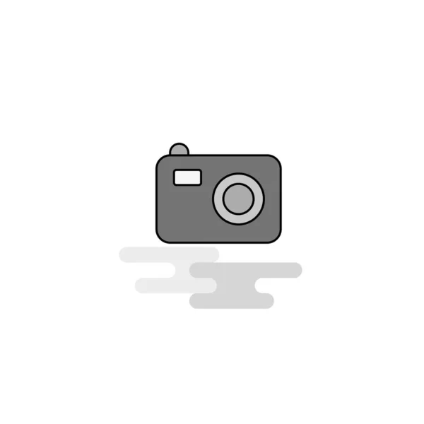 Icône Web Caméra Vecteur Icône Gris Rempli Par Ligne Plate — Image vectorielle