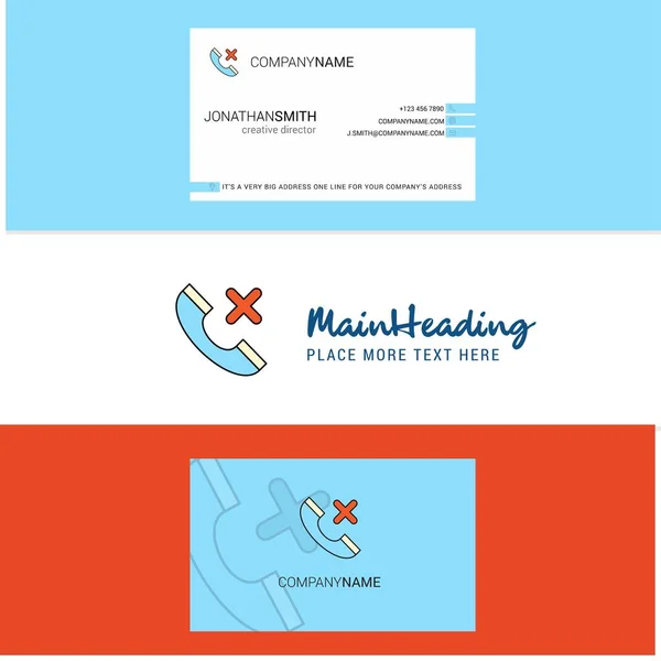 Beautiful Medical Call Logo Business Card Vertical Design Vector — Stock Vector