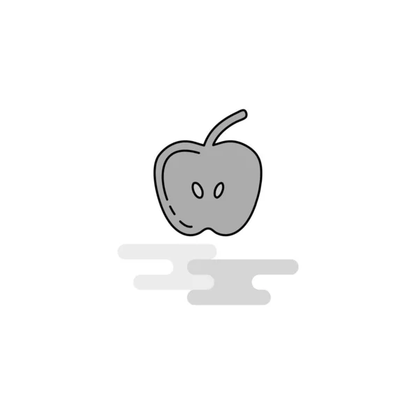 Apple Web Icon Flat Line Filled Gray Icon Vector — Stock Vector