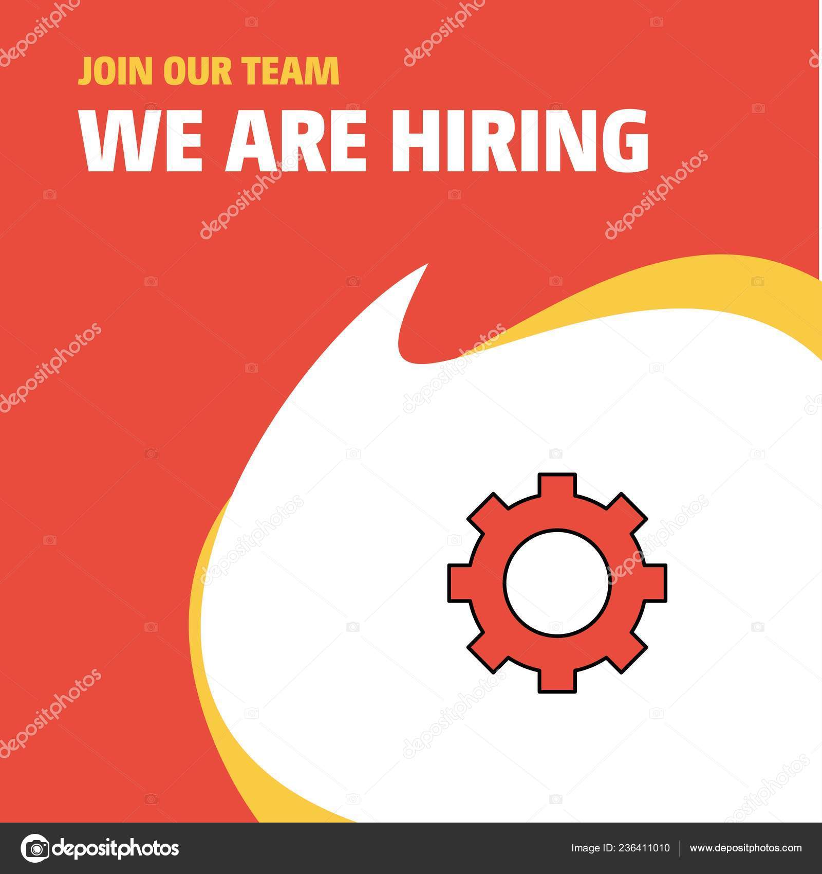 Join Our Team Busienss Company Gear Hiring Poster Callout Design Stock