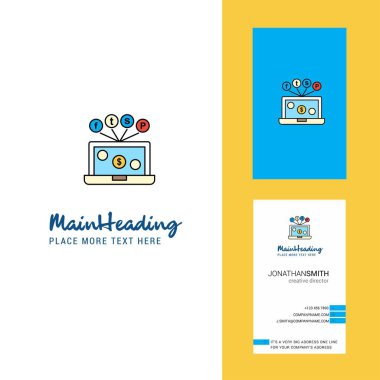 Dizüstü yaratıcı Logo ve kartvizit. dikey tasarlamak vektör