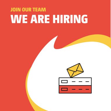 Bize katıl. Busienss şirket e-posta Poster belirtme çizgisi tasarım işe vardır. Vektör arka plan