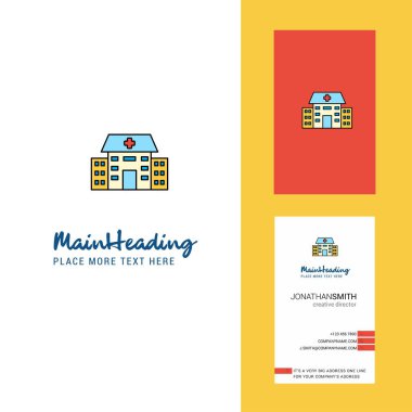 Hastane yaratıcı Logo ve kartvizit. dikey tasarlamak vektör