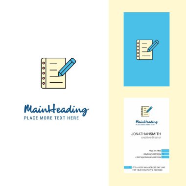 Notu yaratıcı Logo ve kartvizit yazıyorum. dikey tasarlamak vektör