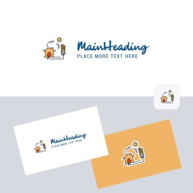 Kartvizit şablonu ile elektrik enerjisi vektör logo. Zarif kurumsal kimlik. -Vektör