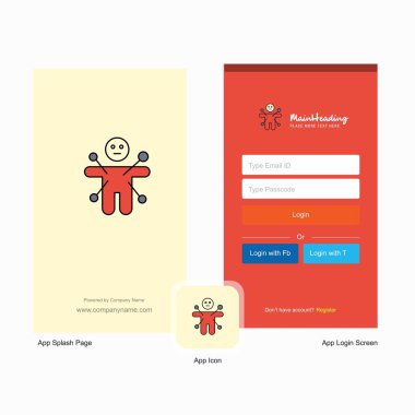 Büyü bebek ekranı ve giriş sayfası tasarımı Logo şablonu ile şirket. Mobil Online iş şablonu