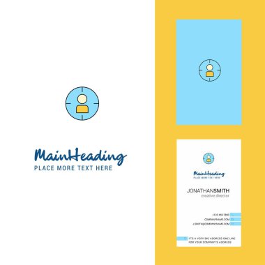 Hedef yaratıcı Logo ve kartvizit. dikey tasarlamak vektör