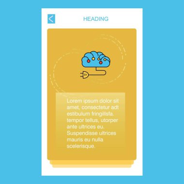 Beyin devre mobil dikey banner tasarım tasarımı. Vektör