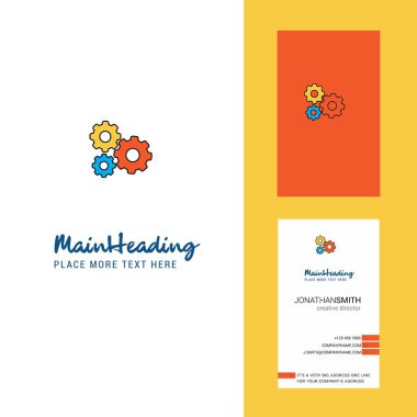 Dişli yaratıcı Logo ve kartvizit ayarlama. dikey tasarlamak vektör