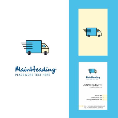 Yaratıcı Logo ve kartvizit kamyon. dikey tasarlamak vektör