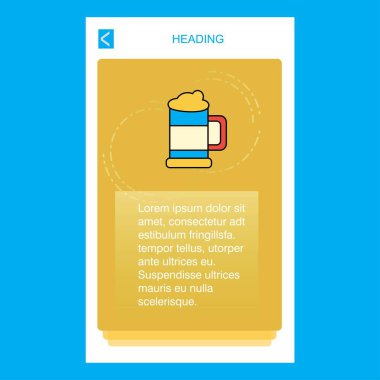 Bira cam mobil dikey banner tasarım tasarımı. Vektör