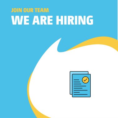 Bize katıl. Busienss şirket metin belgesi biz çoğu işe Poster belirtme çizgisi tasarım. Vektör arka plan