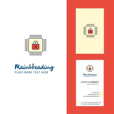 İşlemci yaratıcı Logo ve kartvizit. dikey tasarlamak vektör
