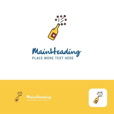 Creative Celebrations drink Logo Design. Flat color Logo place for Tagline. Vector Illustration