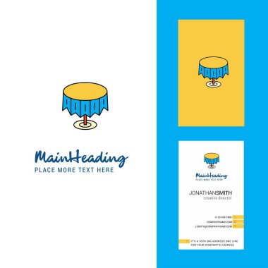 Yuvarlak masa yaratıcı Logo ve kartvizit. dikey tasarlamak vektör
