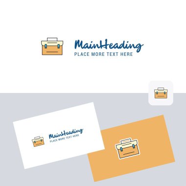 Evrak Çantası'nı vektör logo kartvizit şablonu ile. Zarif kurumsal kimlik. -Vektör