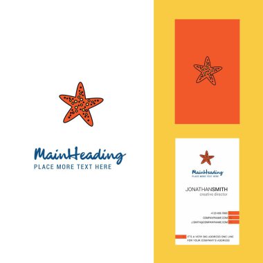 Yıldız balık Yaratıcı Logo ve kartvizit. dikey Tasarım Vektörü