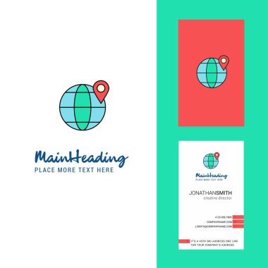 Küre Logo yaratıcı ve kartvizit konumunda. dikey tasarlamak vektör